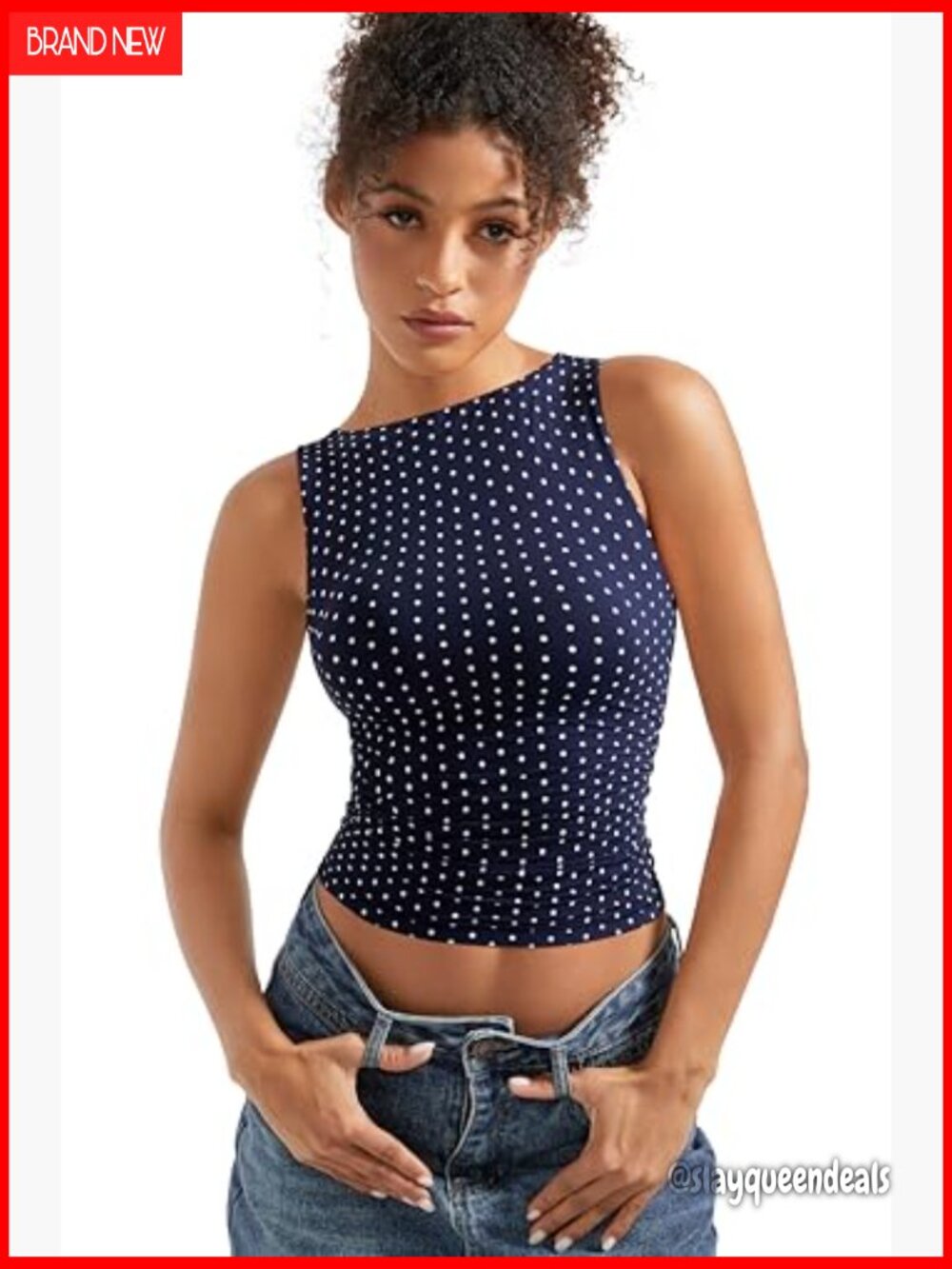 Double Lined Ruched Tank Top, Buttery Soft, Fitted, Y2K Style - Picture 4 of 7
